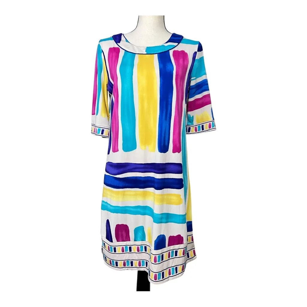 BCBGMaxazria Multicolored Dress Size S - Image 2