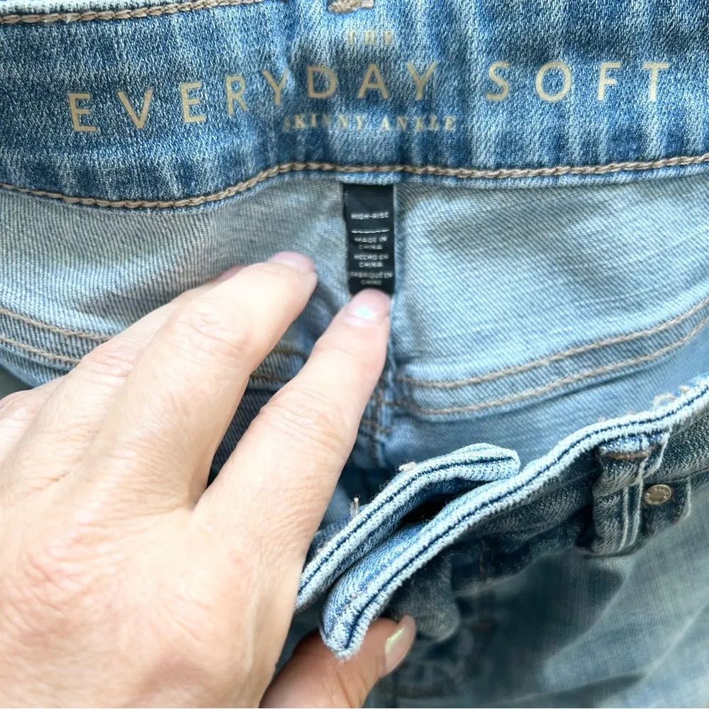 WHBM Everyday Soft Embellished Rhinestone Distressed Ankle Jeans 4 - Image 8