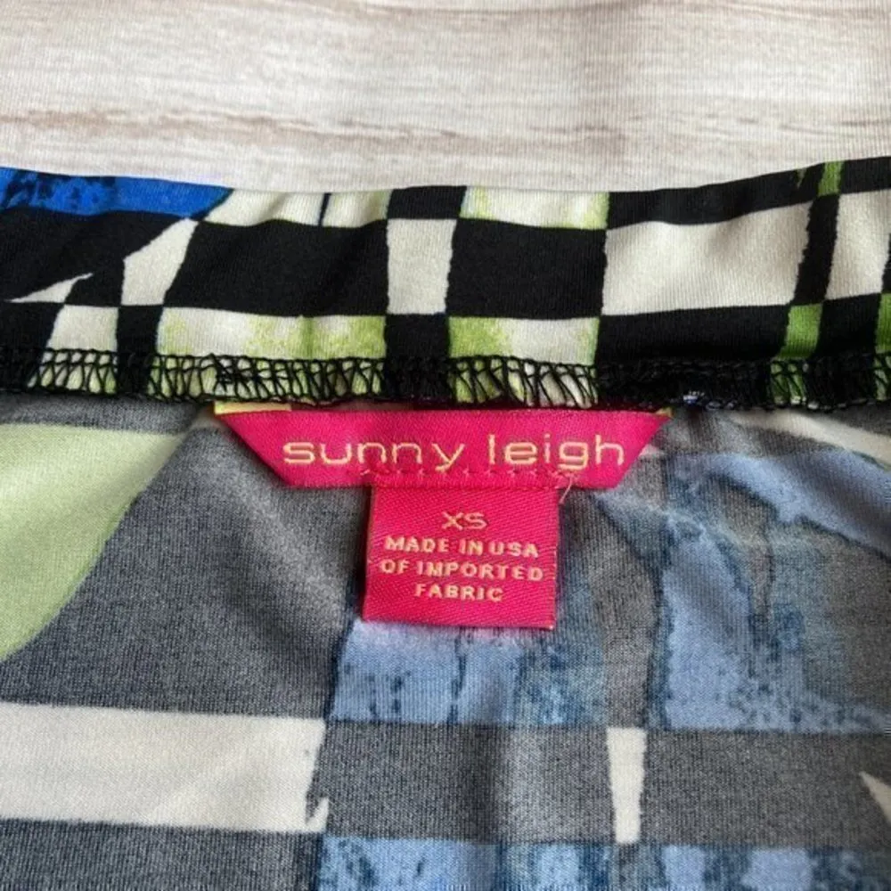 Sunny Leigh Stretchy Tropical Leaf Print Pencil Skirt Sz XS - Image 2