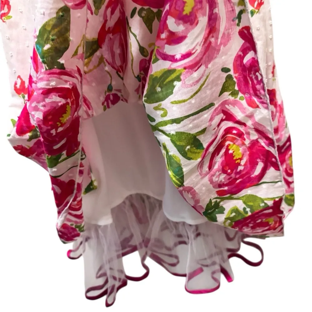 Y2K Vintage My Michelle Party Romantic Dress Jr 11 Pink White Floral Crinoline - Image 4