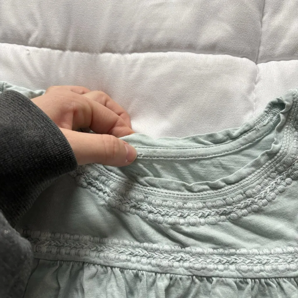 Lucky Brand Womens Size Medium Shirt Top Blouse Blue Short Sleeve 100% Cotton - Image 3