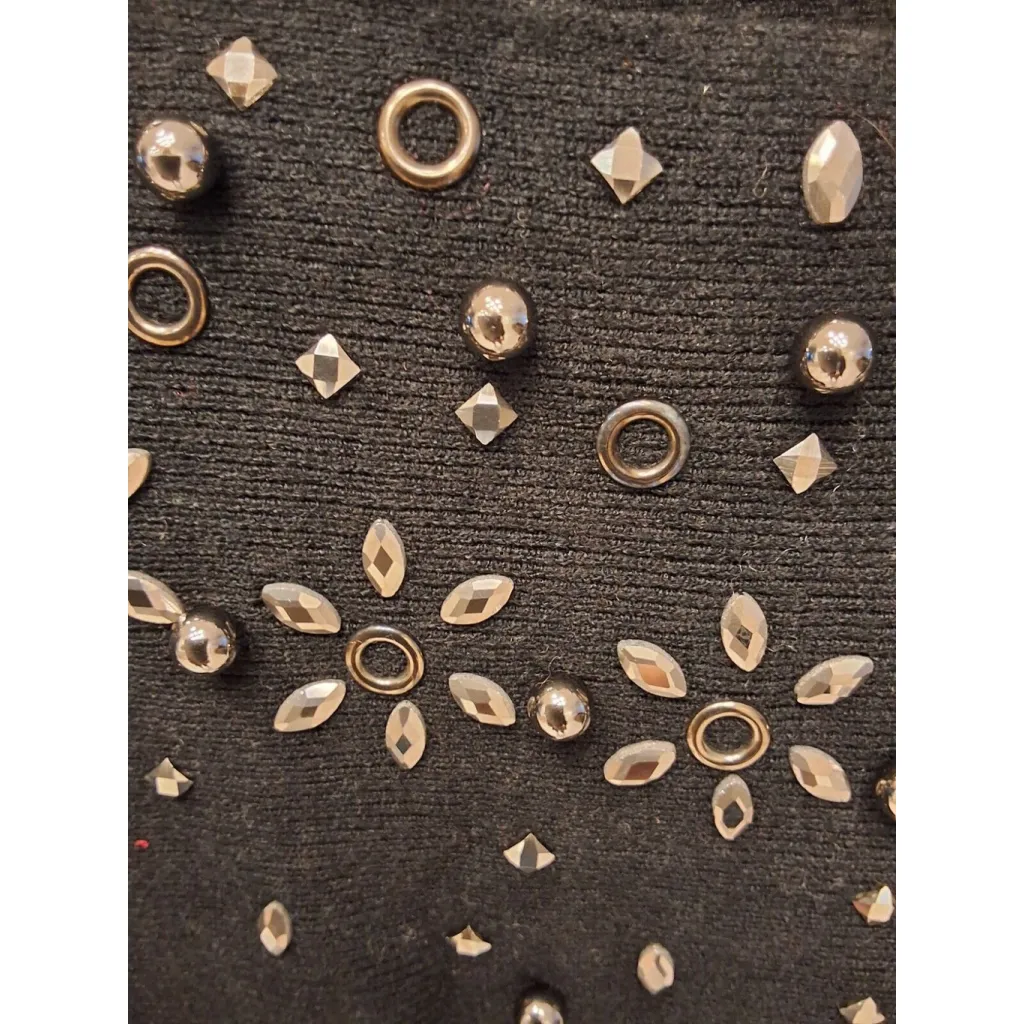 Liv Milano Black Pullover Knit Size Medium Rhinestones Women’s Sweater - Image 4