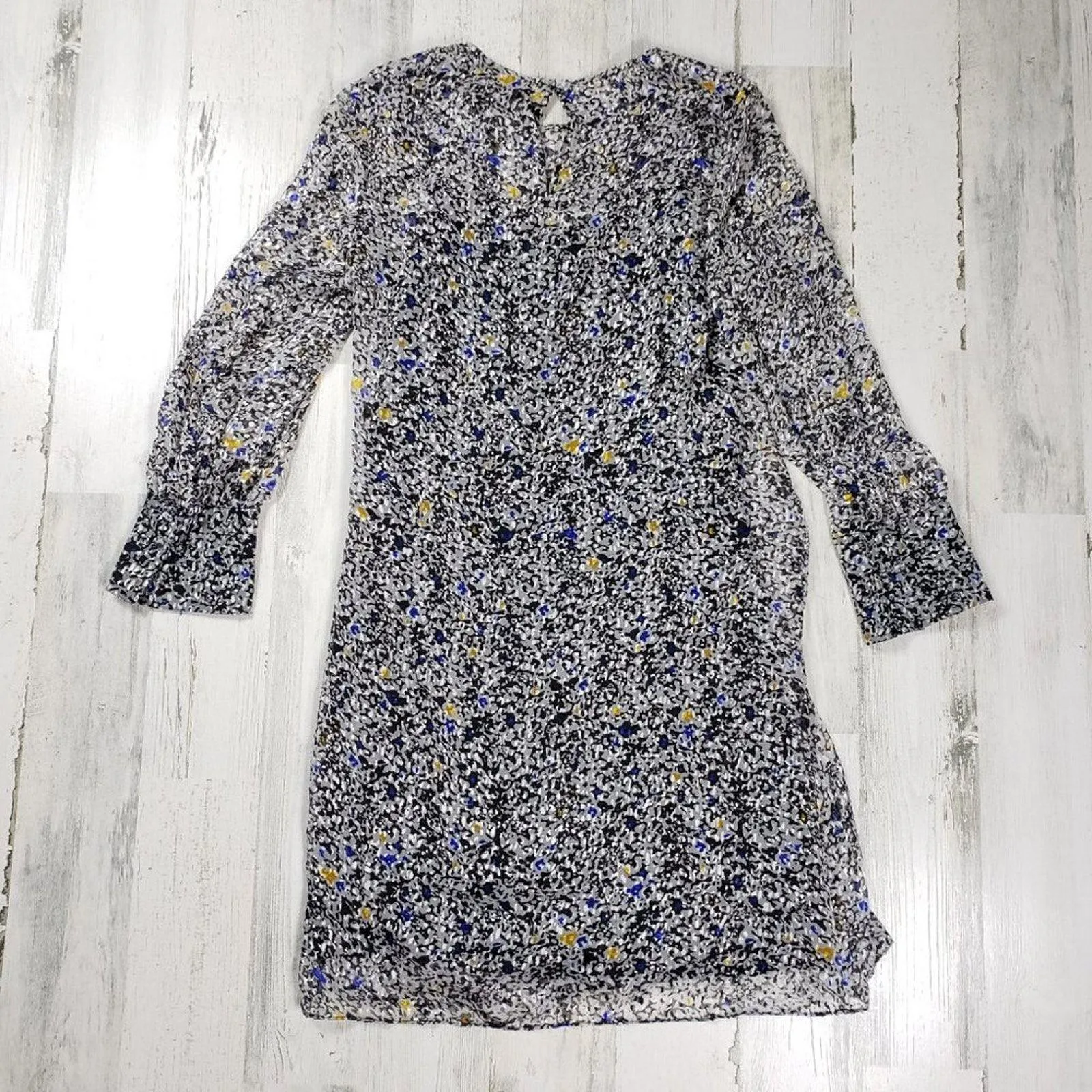 NWT Reiss Charlotte Black & White Burnout Ditsy Print Mini Dress Women's Size 2 - Image 7