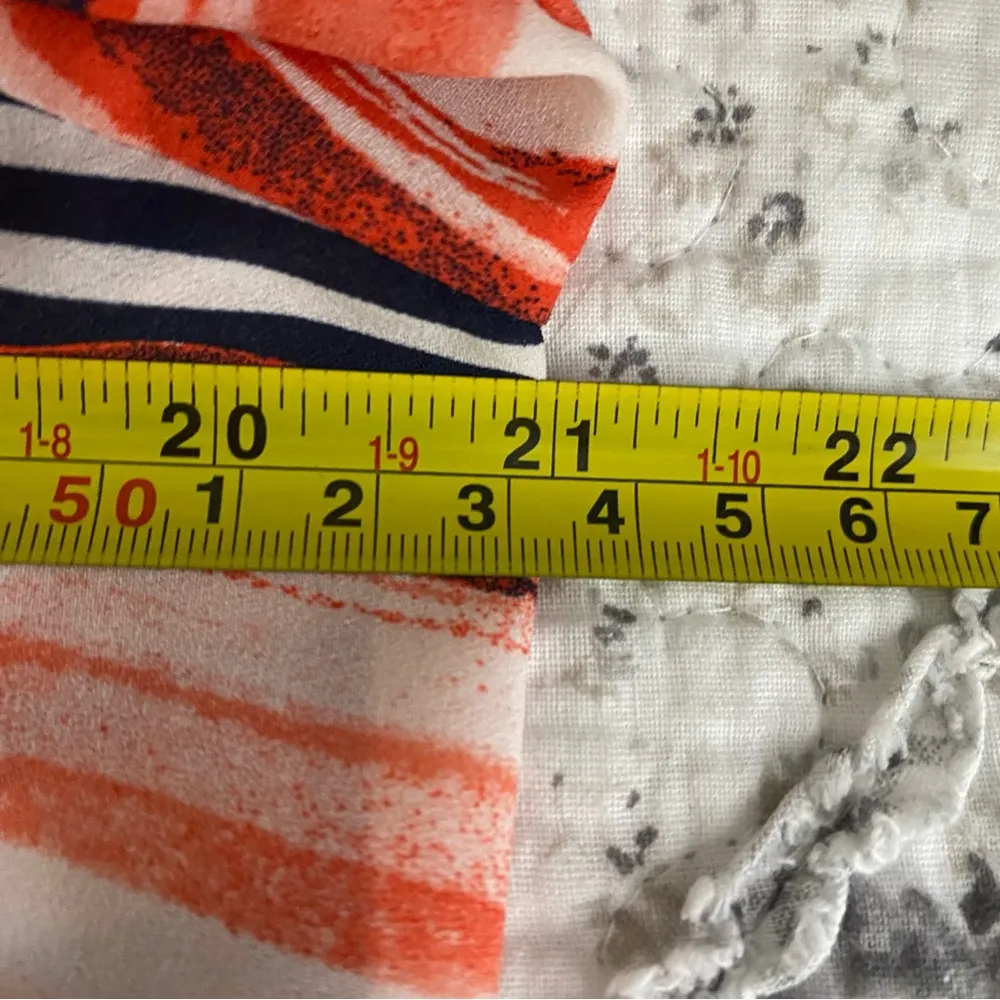 iZ Byer Women's Blouse Orange, Blue, White 3/4 Sleeve V Neck Top Size L - Image 11