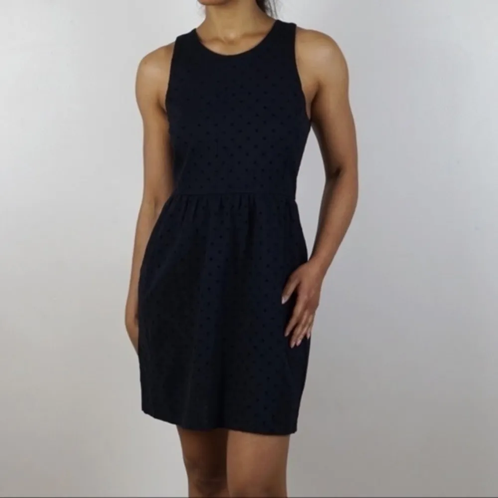 J. Crew Velvet Polkadot‎ Sleeveless Babydoll Dress Black - Image 5