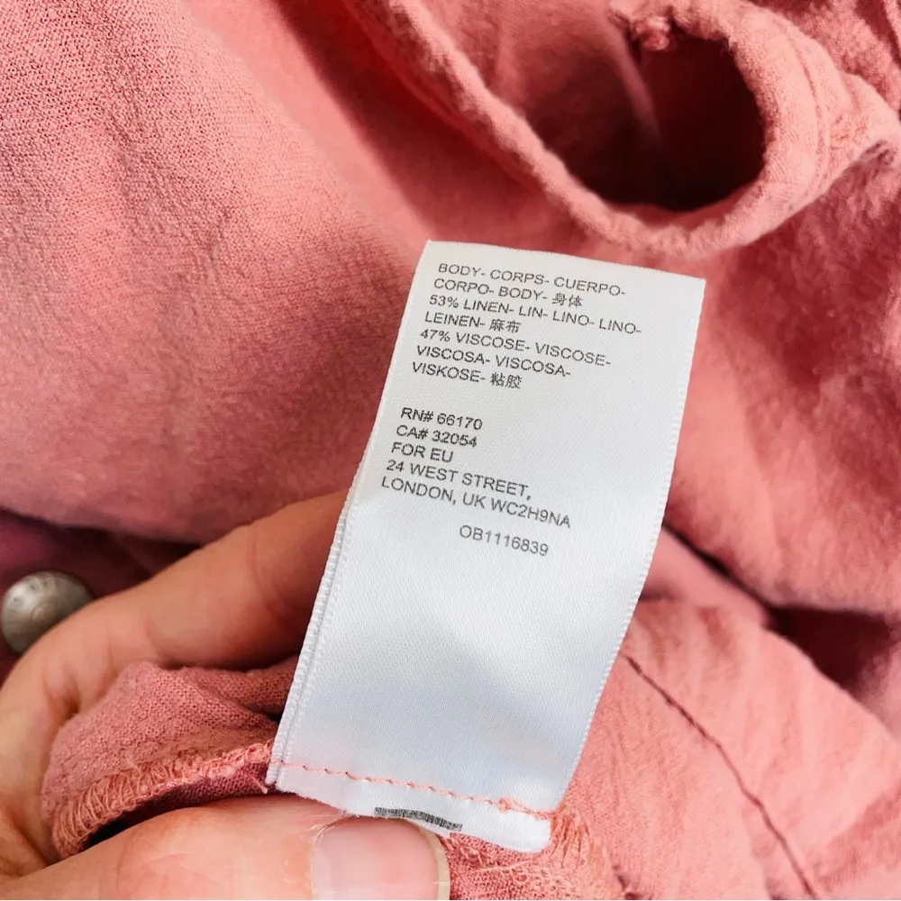 BDG Linen Blend Pink Romper Overalls size L - Image 11