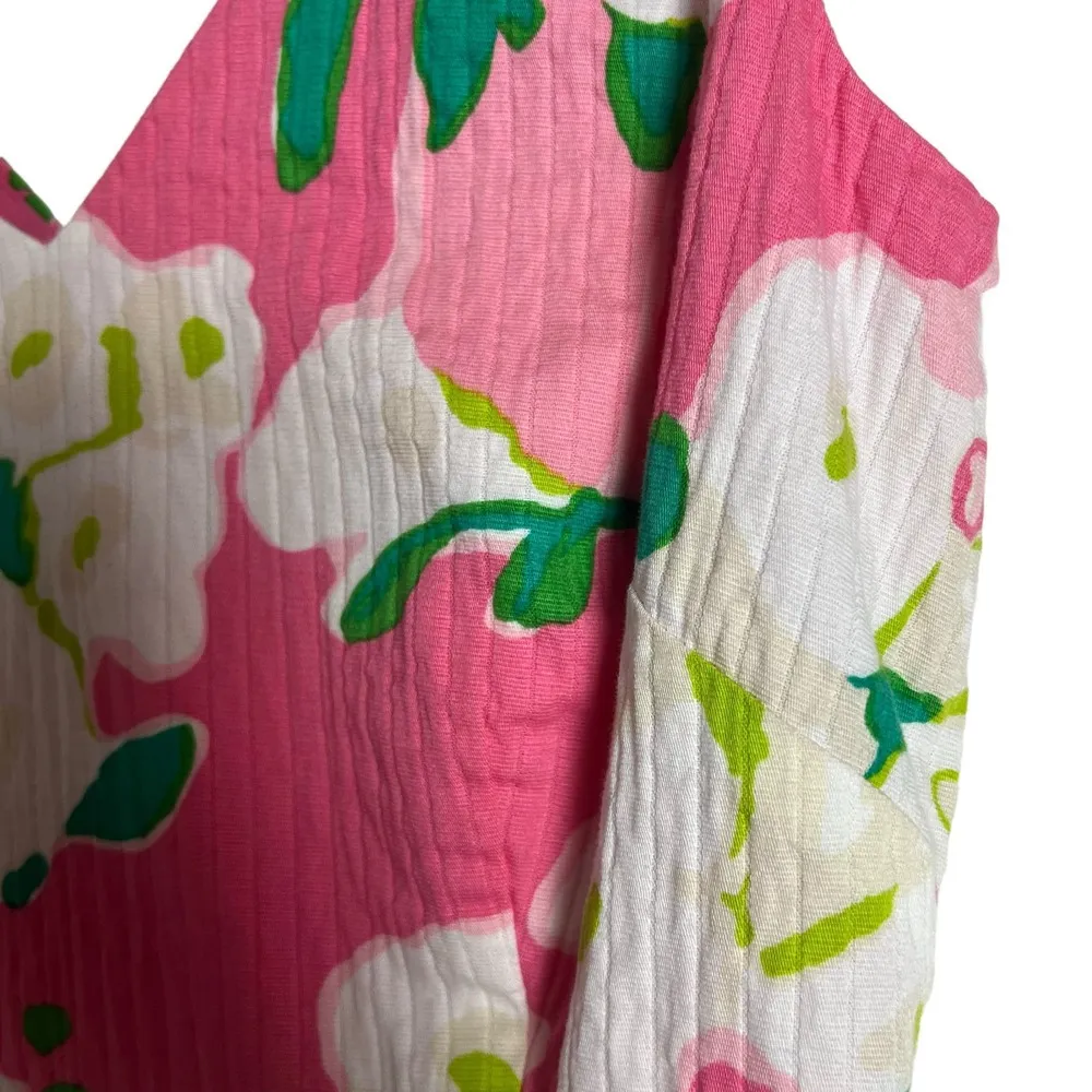 Lilly Pulitzer Kiki Hotty Pink Sleeveless Floral Print V-Neck Sheath Dress Sz 10 - Image 5