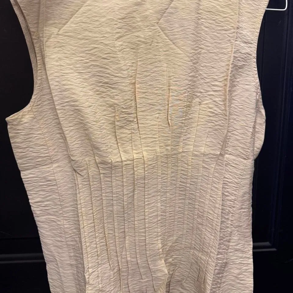 Anthropology Della Pleated-Waist Shell Top NWT Beige Size 2X MSRP $88 - Image 4