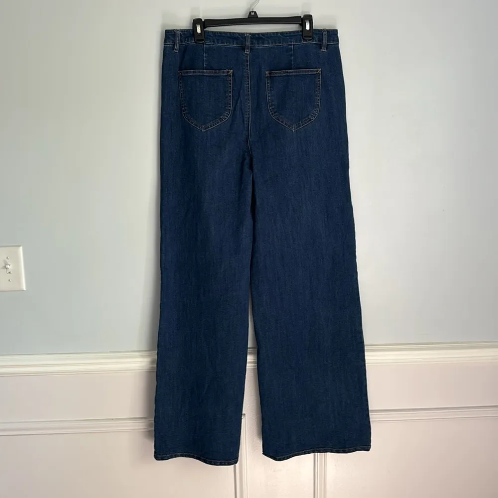 ModCloth The Grier Wide Leg Flare Jeans Ultra High Rise 90s Sz 16 Retro Vintage - Image 7