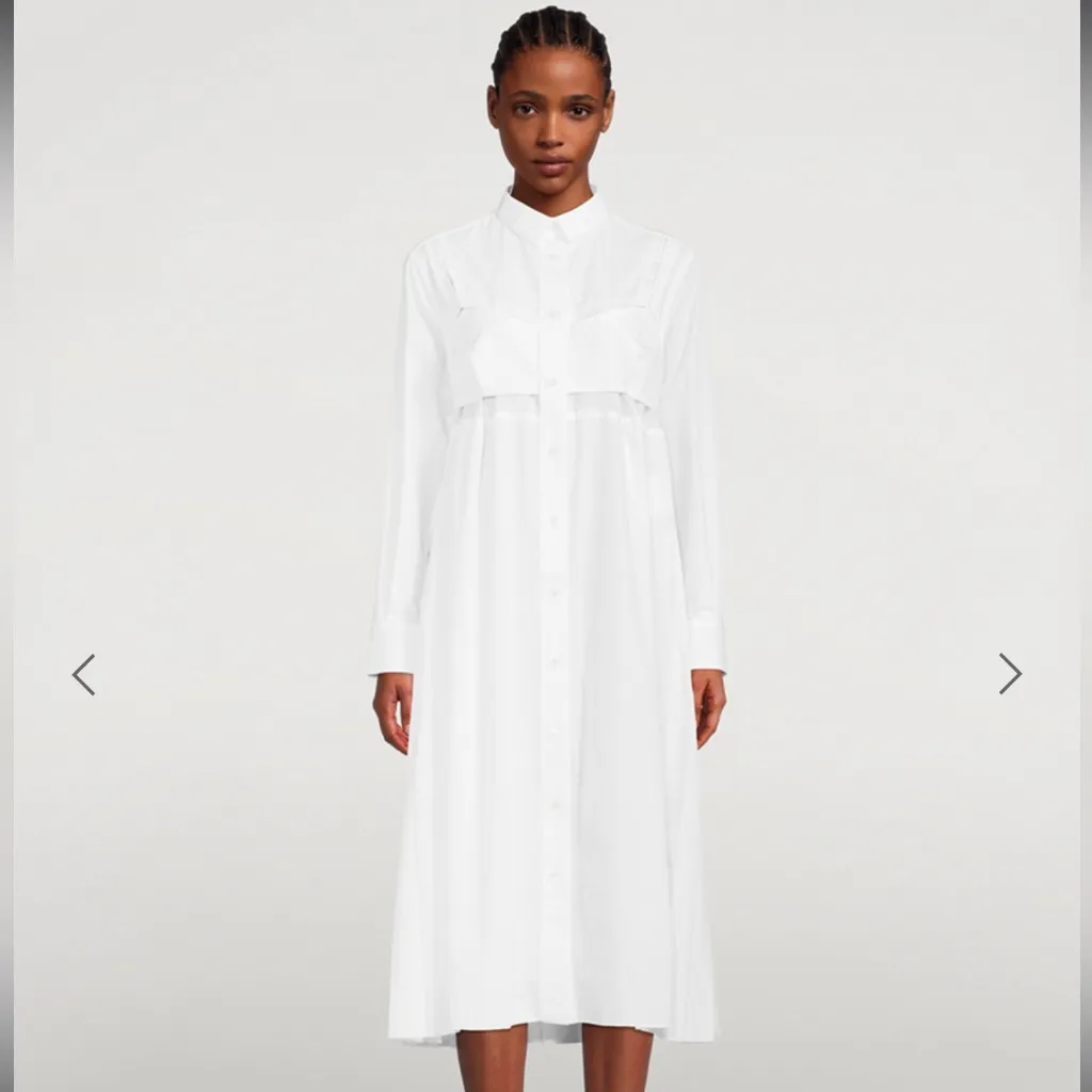 SACAI Midi Pleated Shirt‎ Dress NWT ￼Large Black - Image 11