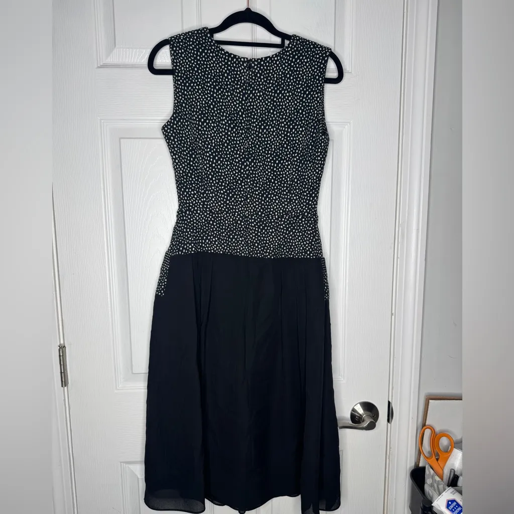 PITCHOUGUINA drop waist wool blend mixed media dress size 14 Black - Image 2