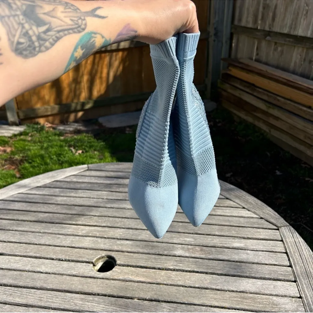 STEVE MADDEN Sock Bootie The Maxwell Blue Rhinestone size 8 fall winter hot cute - Image 11