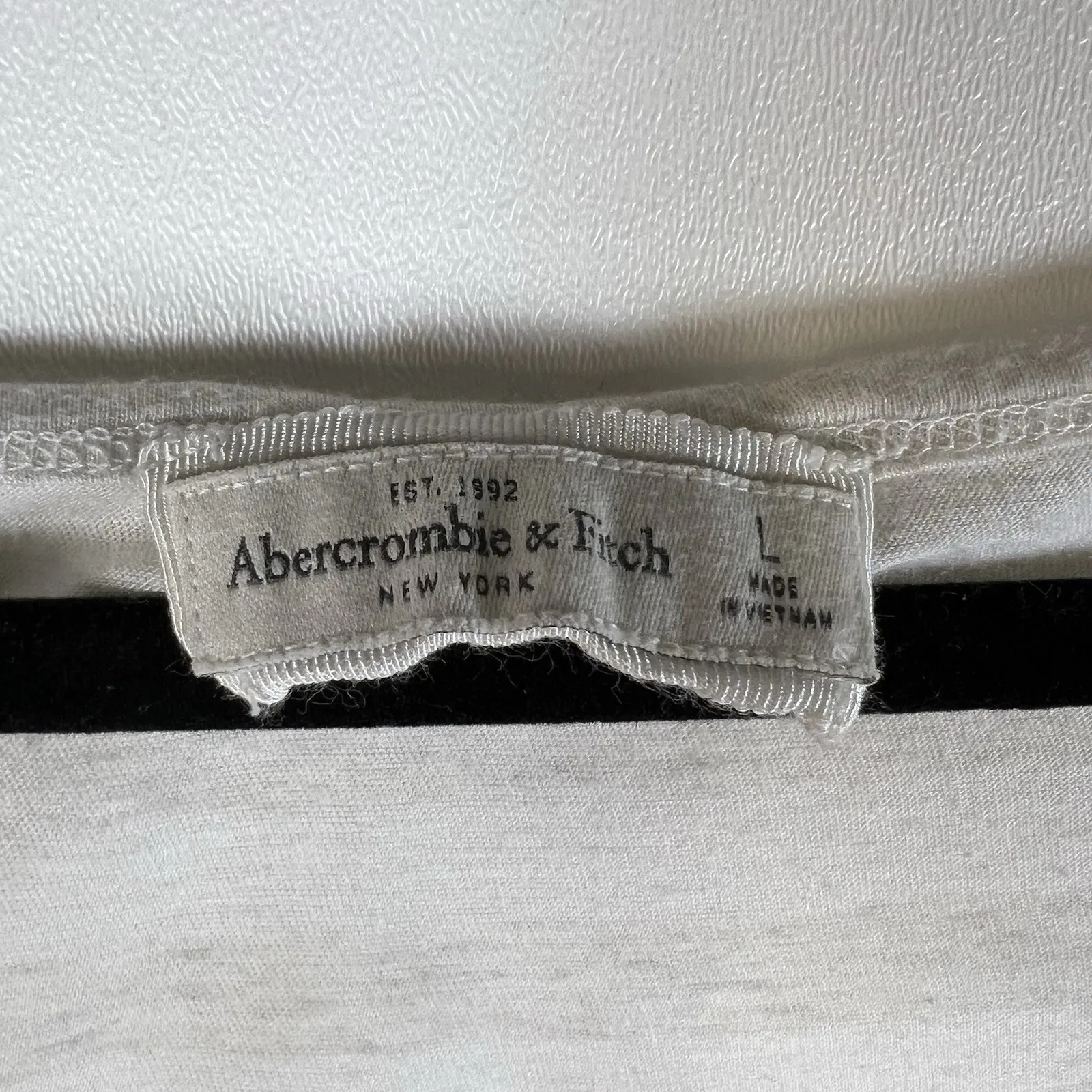 Abercrombie‎ & fitch Striped sparkly top women's large Short Sleeves Ivory Y2K - Image 5