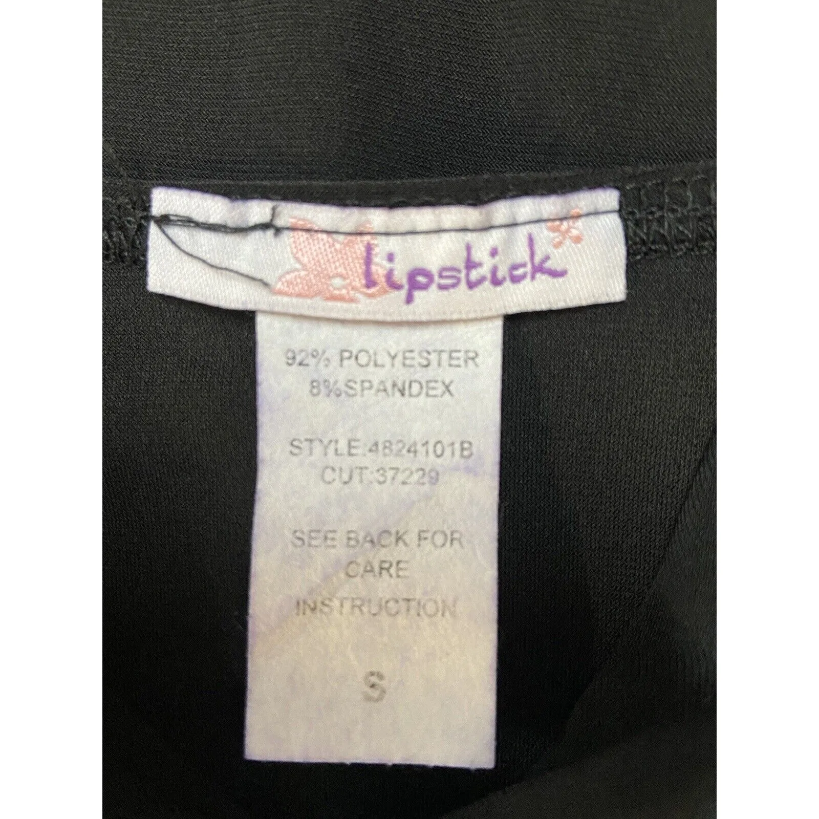 Vintage Lipstick Top Womens Small Black Rhinestone Bling Clubwear Y2K Retro Sexy - Image 7