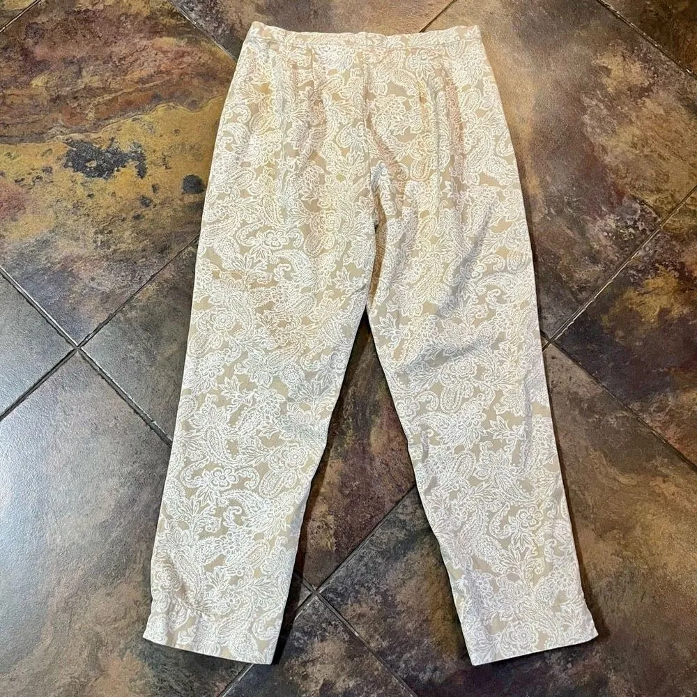 Eddie Bauer White Tan Paisley Lace Size 12 - Image 8