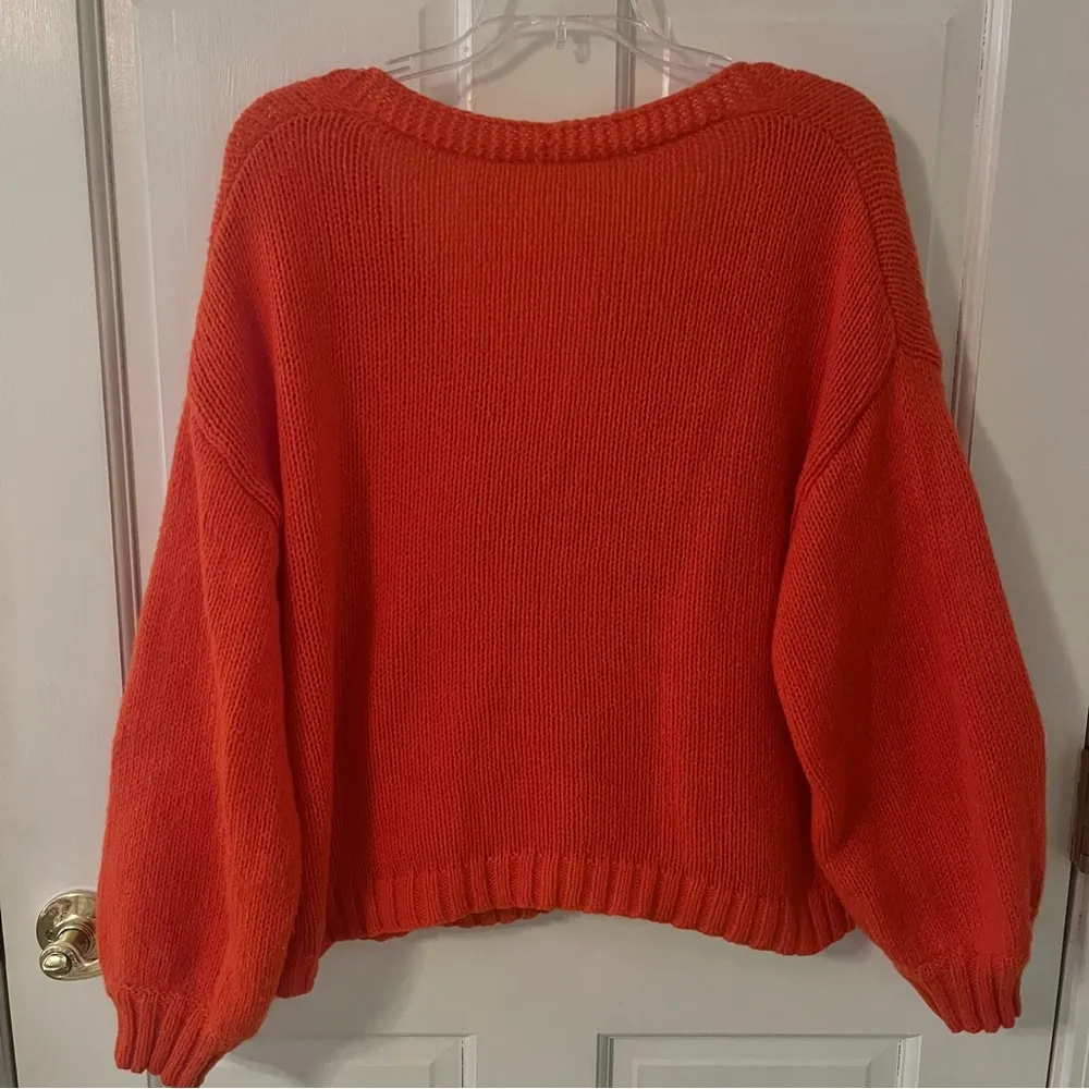 SHEIN Orange Floral Cardigan Sweater {PLUS SIZE} - Image 2