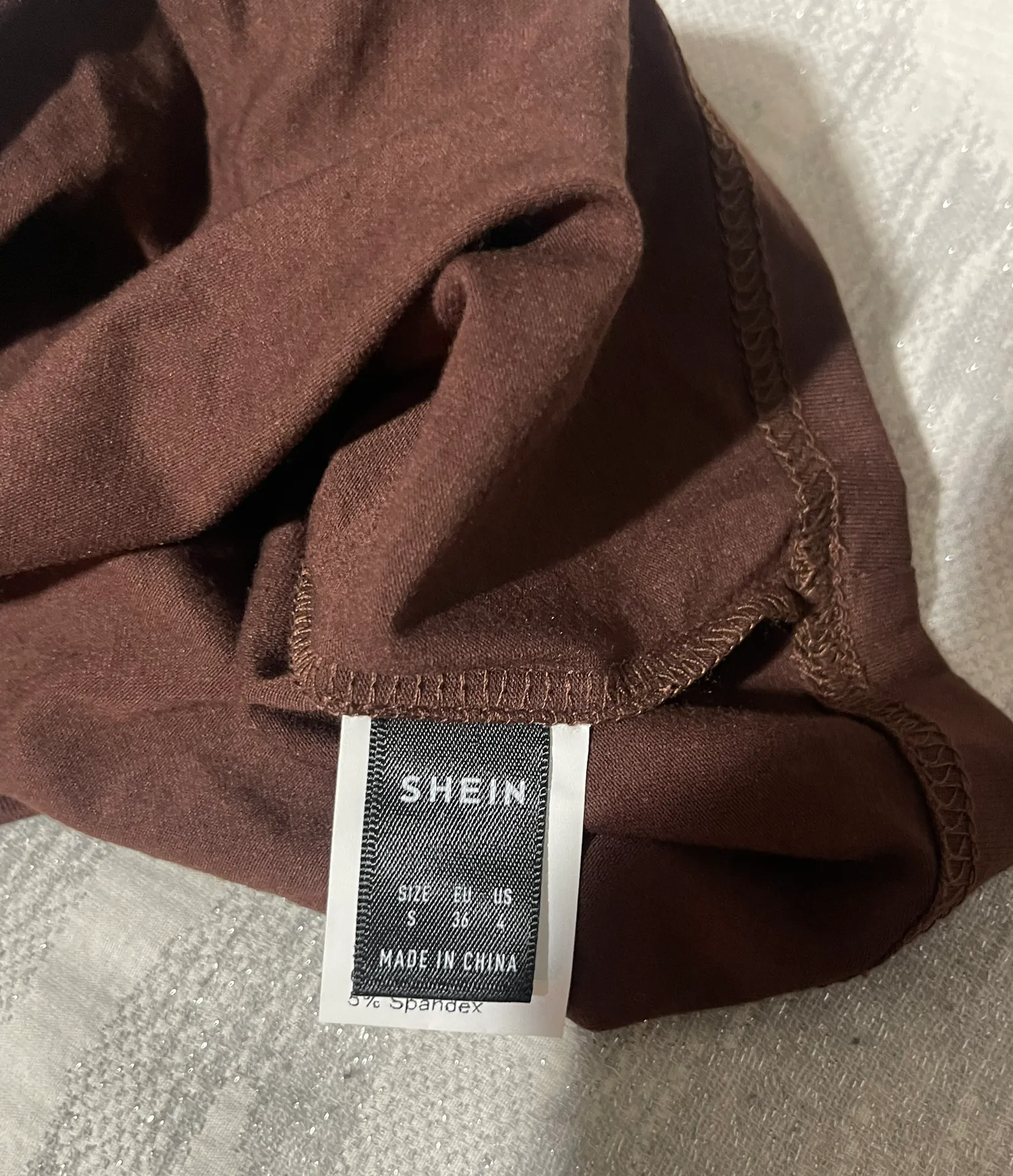 SHEIN Brown One Shoulder Ruched Tie Cropped Tank Top S - Image 7