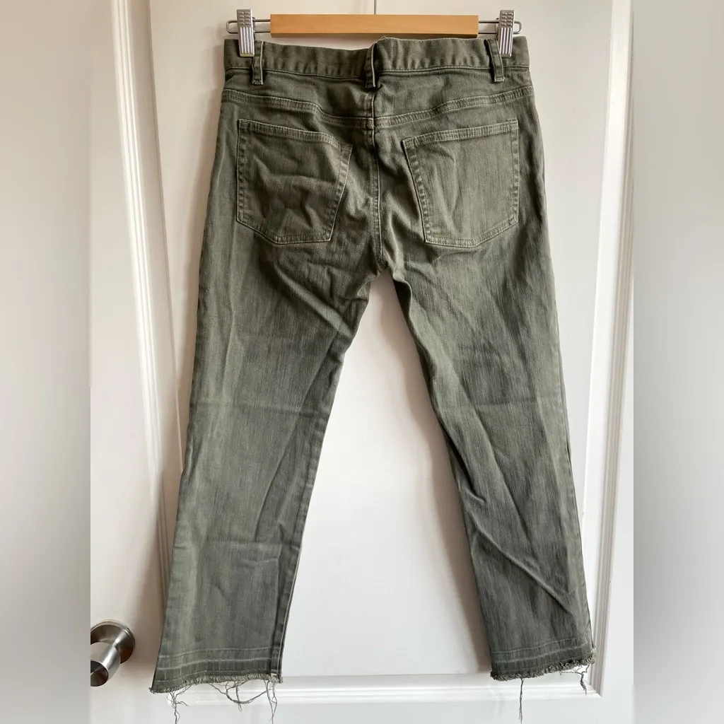 Nili Lotan Straight Leg Jeans Raw Hem Distressed Button Fly 0 USA Y2K Relaxed - Image 4