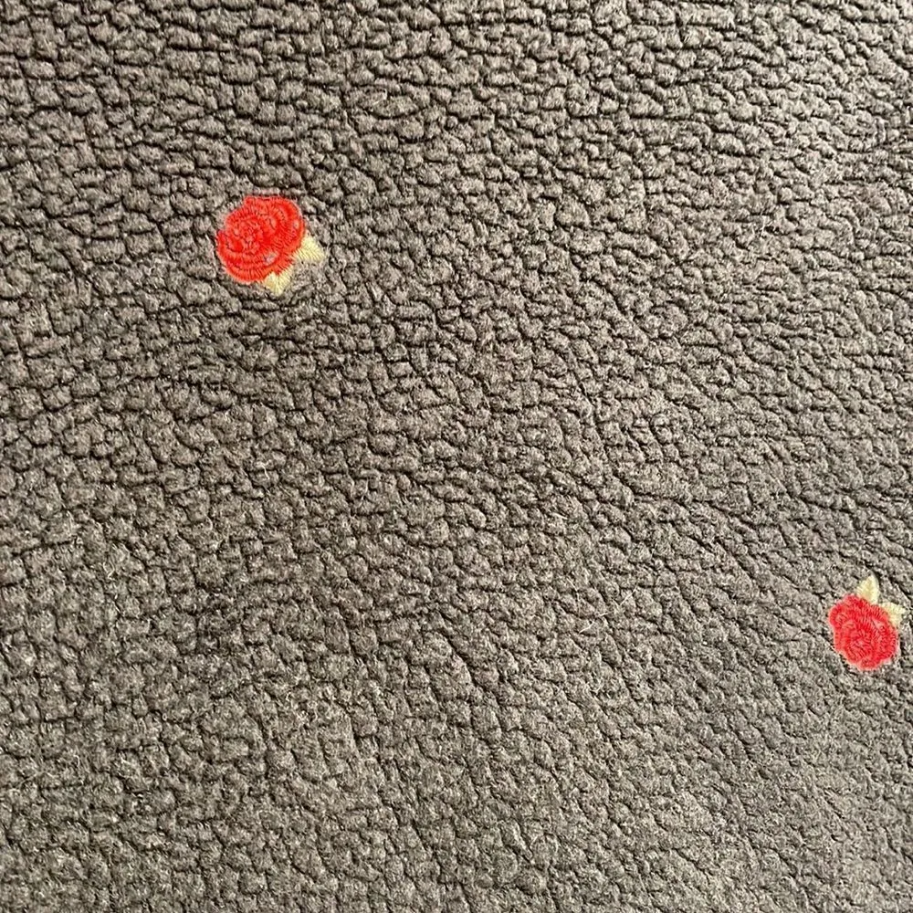 PINK Victorias Secret black fleece roses pullover sweater, oversized, size L GUC - Image 3