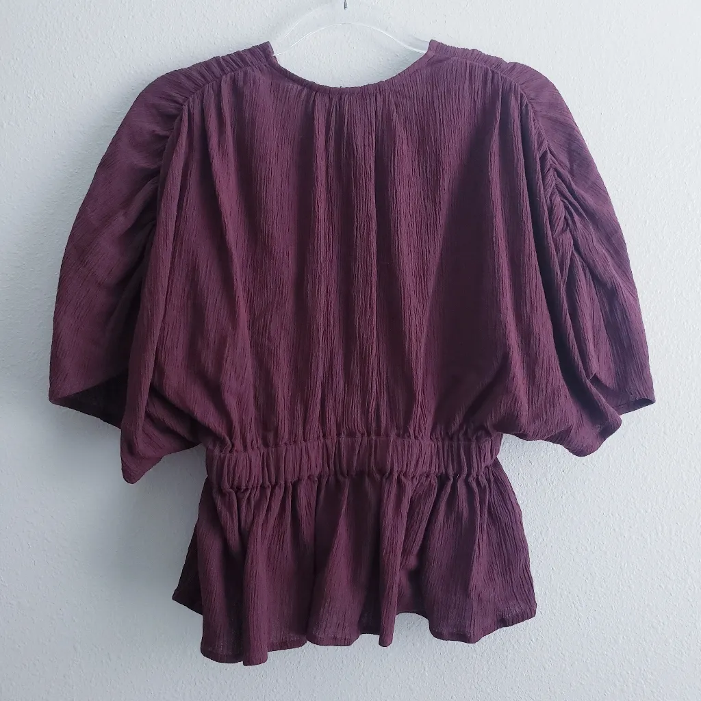 ASOS  Textured Plunge Short Sleeve Blouse - Image 5