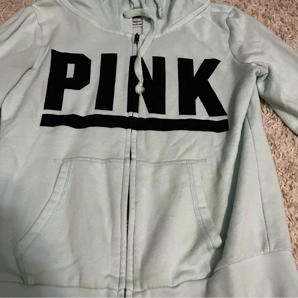 Victoria's Secret Pink Mint Zip Up Sweater size small - Image 2