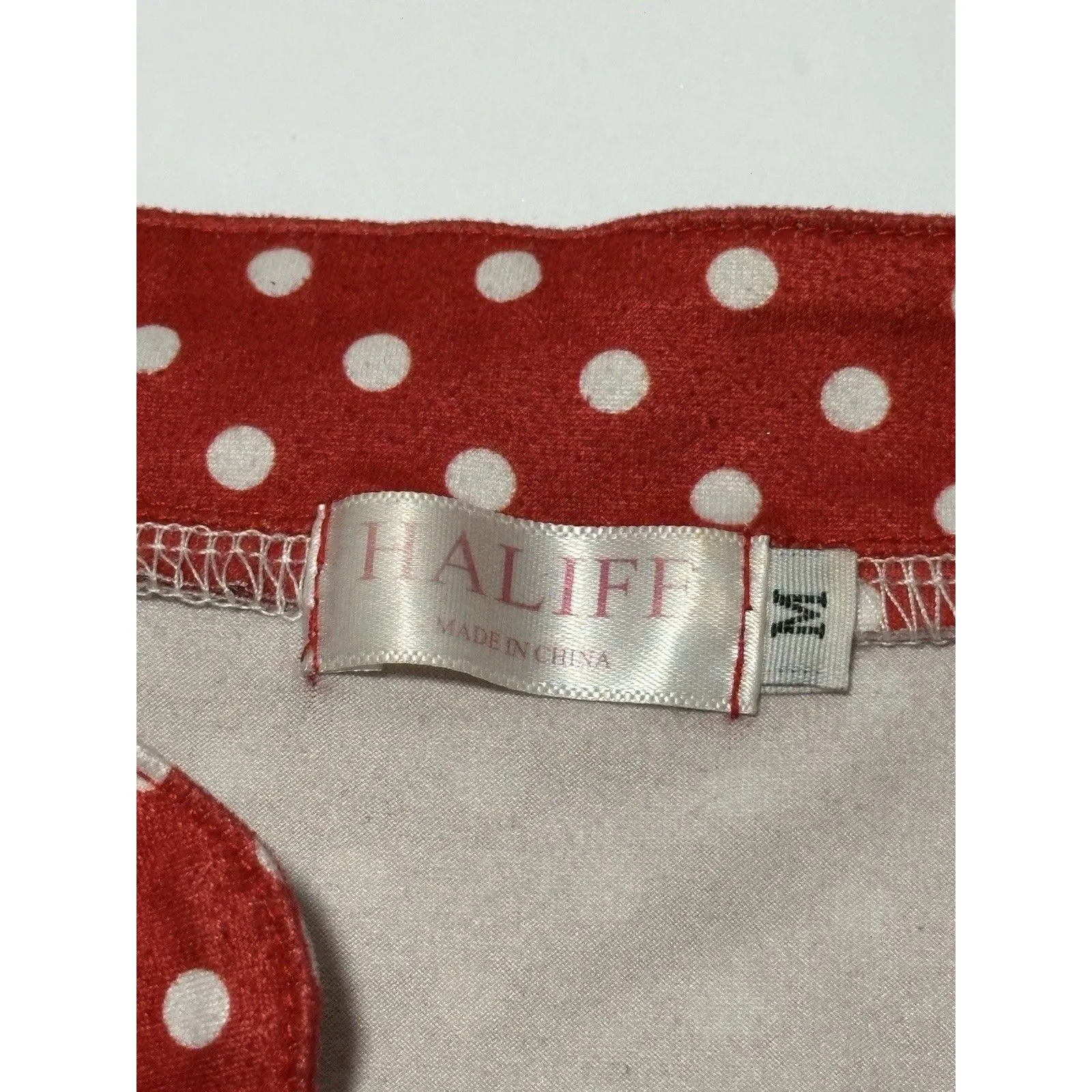 Halife Red with White Polka Dot Sleeveless V - Image 3