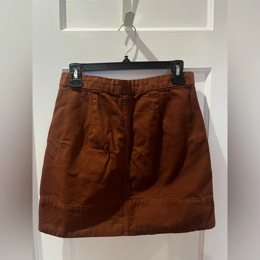 Everlane The Canvas Stamp Skirt Brown Size 2 - Image 2