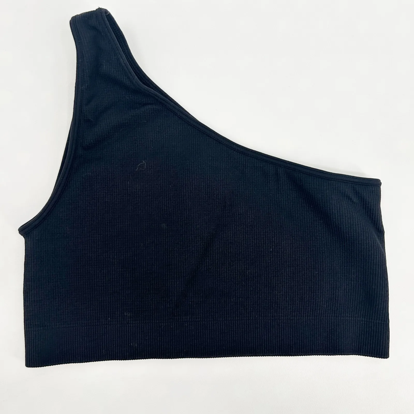 SET Active Womens SculptFlex Active Ribbed One Shoulder Sports Bra Size M Black - Image 5