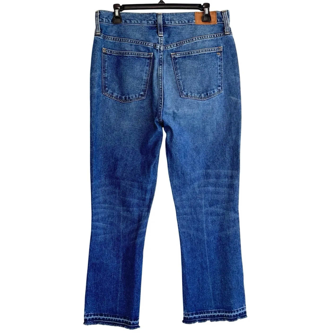 Madewell Retro Crop Bootcut Jeans 29T High Rise Frayed Hem 100% Cotton Denim - Image 2