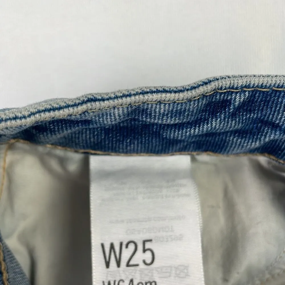 TOPSHOP MOTO High Waist Button Fly Cutoff Jeans Shorts. Size 25 - Image 3