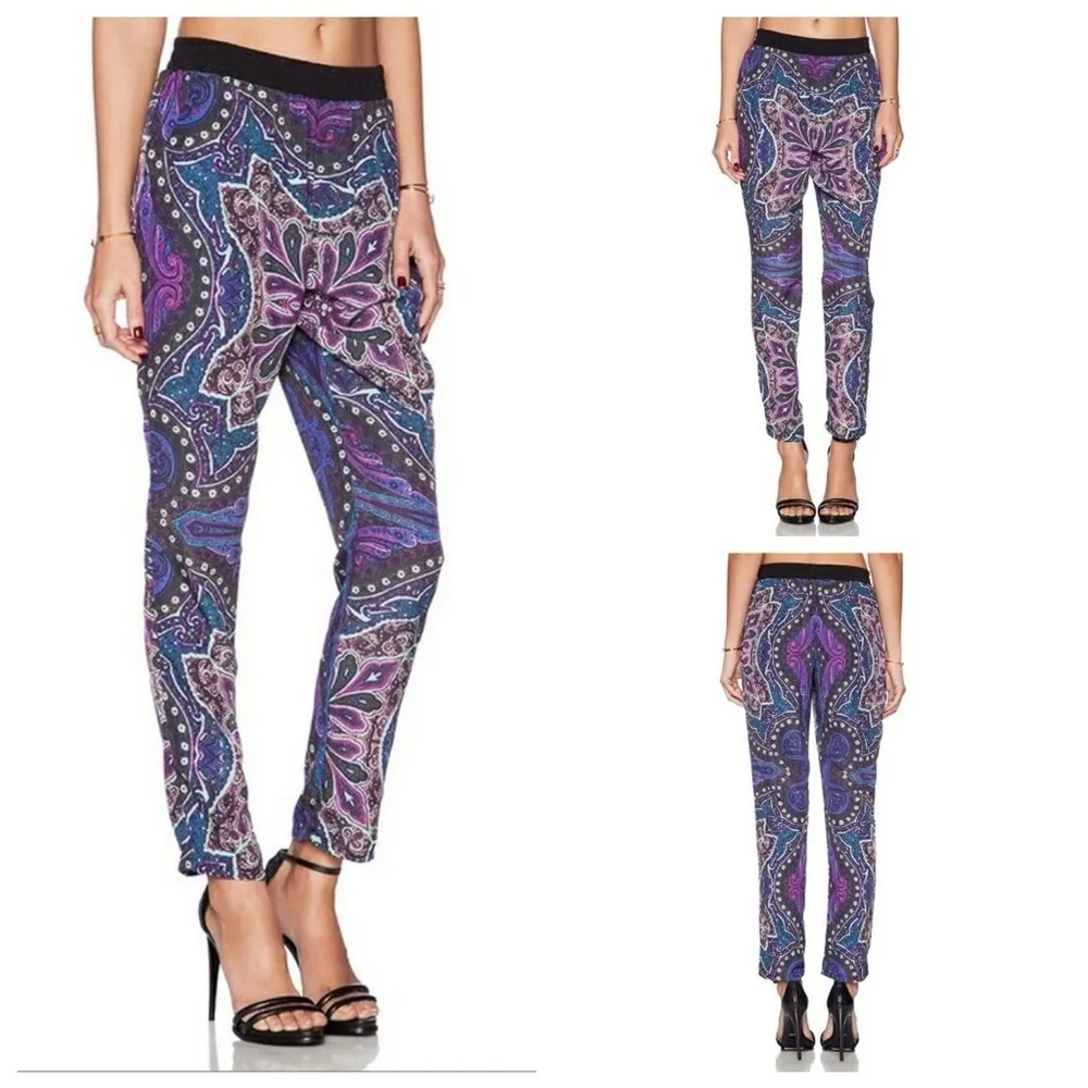 Lovers + Friends Be There Printed Trouser Scarf Pants Pull On Elastic Waist M - Image 2