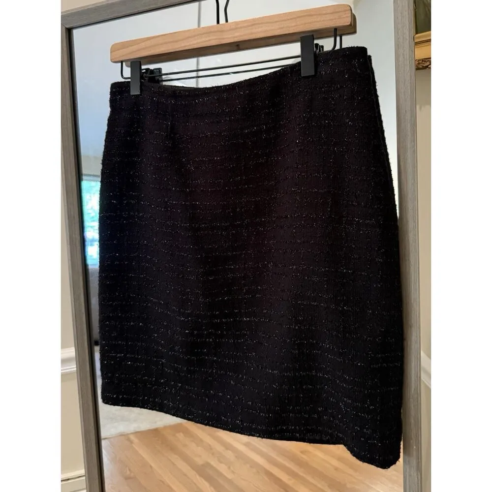 Laundry By Shelli Segal Black and Silver Skirt Size 6 - Image 3
