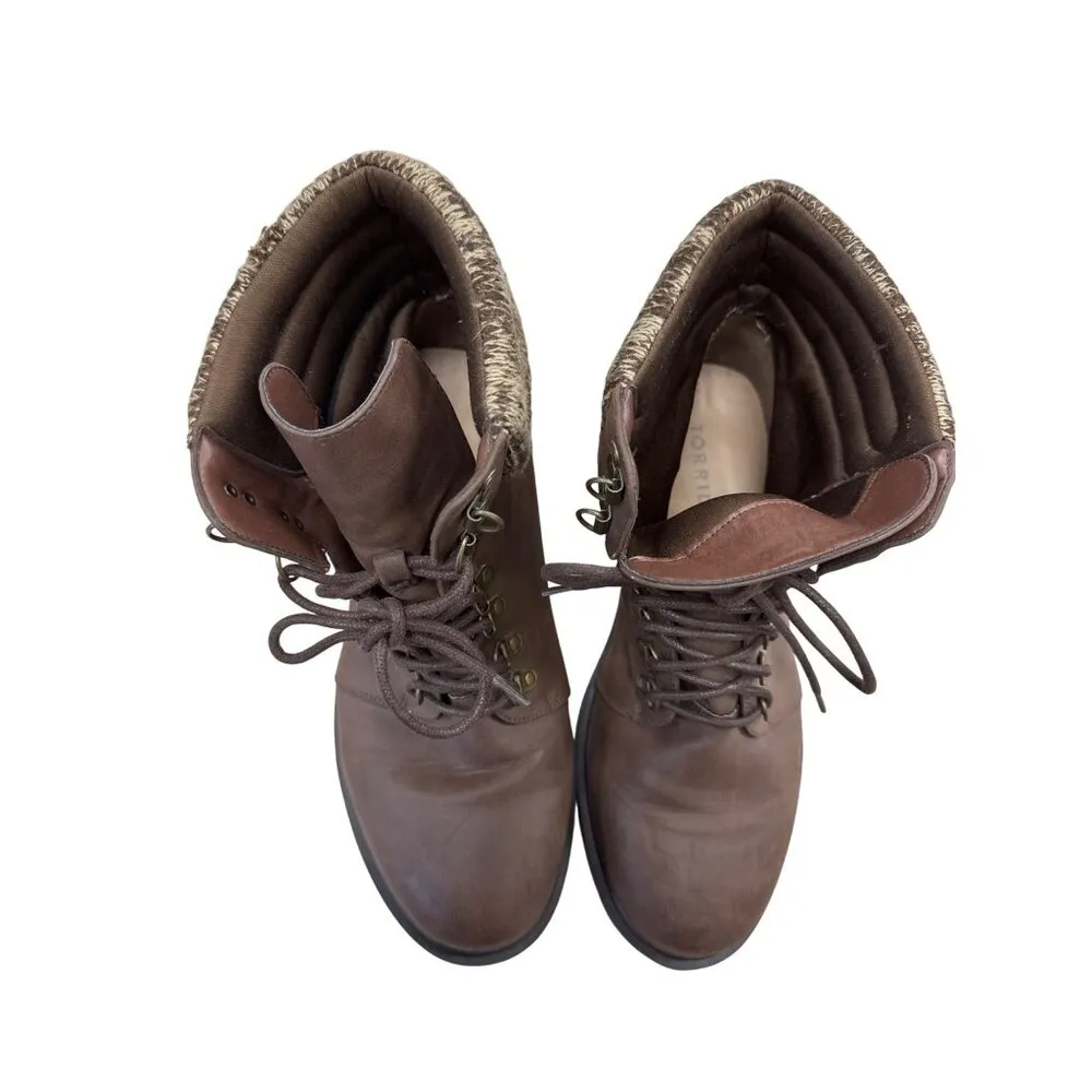Torrid Womens Brown Faux Leather Hiking Sweater Boots Size 10 SKU 7175 - Image 9