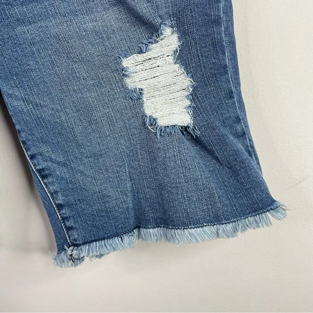 Sophie Stretch Denim Distressed Bermuda jean shorts womens 8 - Image 5