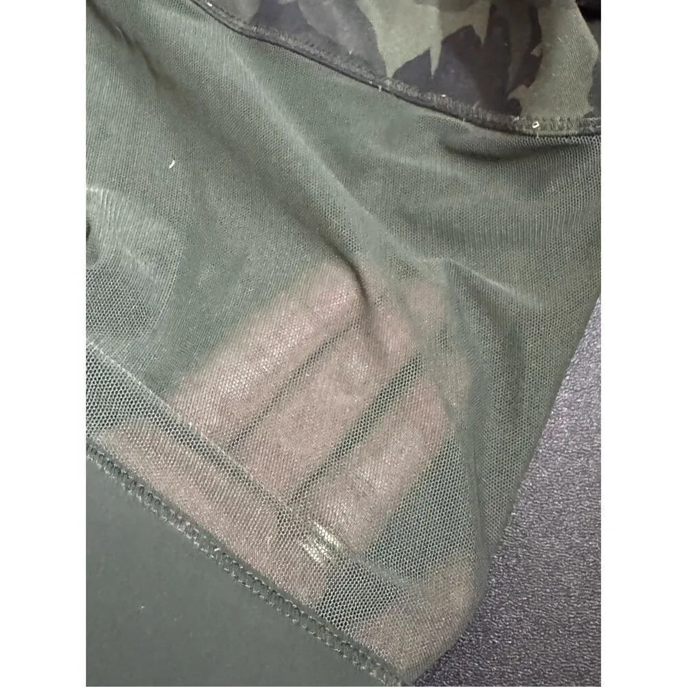 Lululemon Leggings Cropped size 4 Green Camouflage Hidden Pocket Mesh Leg - Image 5