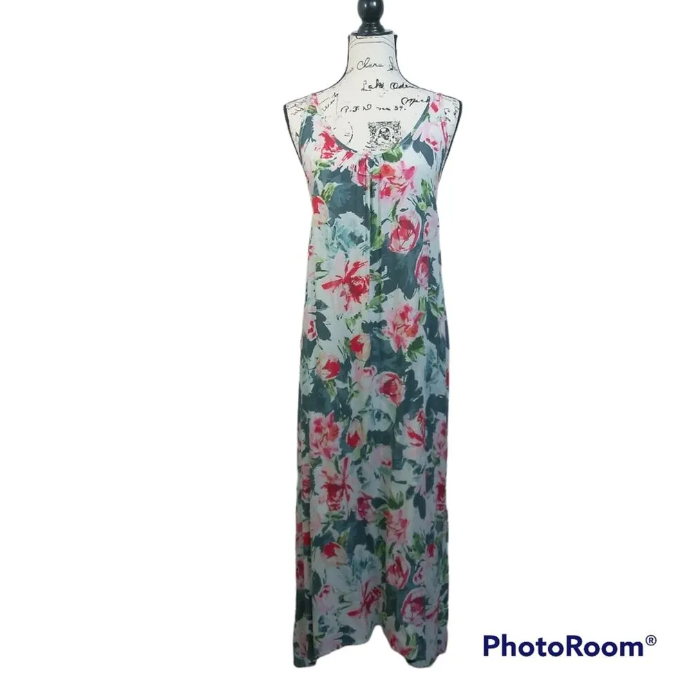 Plum Pretty Sugar Siren Flowy Back Maxi Dress Vacation Beach Size L White Size L - Image 2