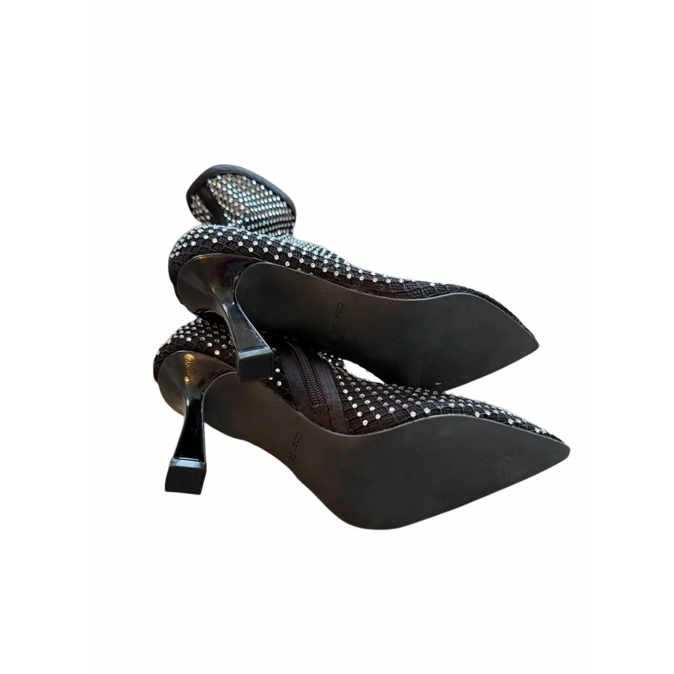 Open Edit Hazley Bootie Size Black Crystal 7.5 Pointed Toe NEW - Image 9