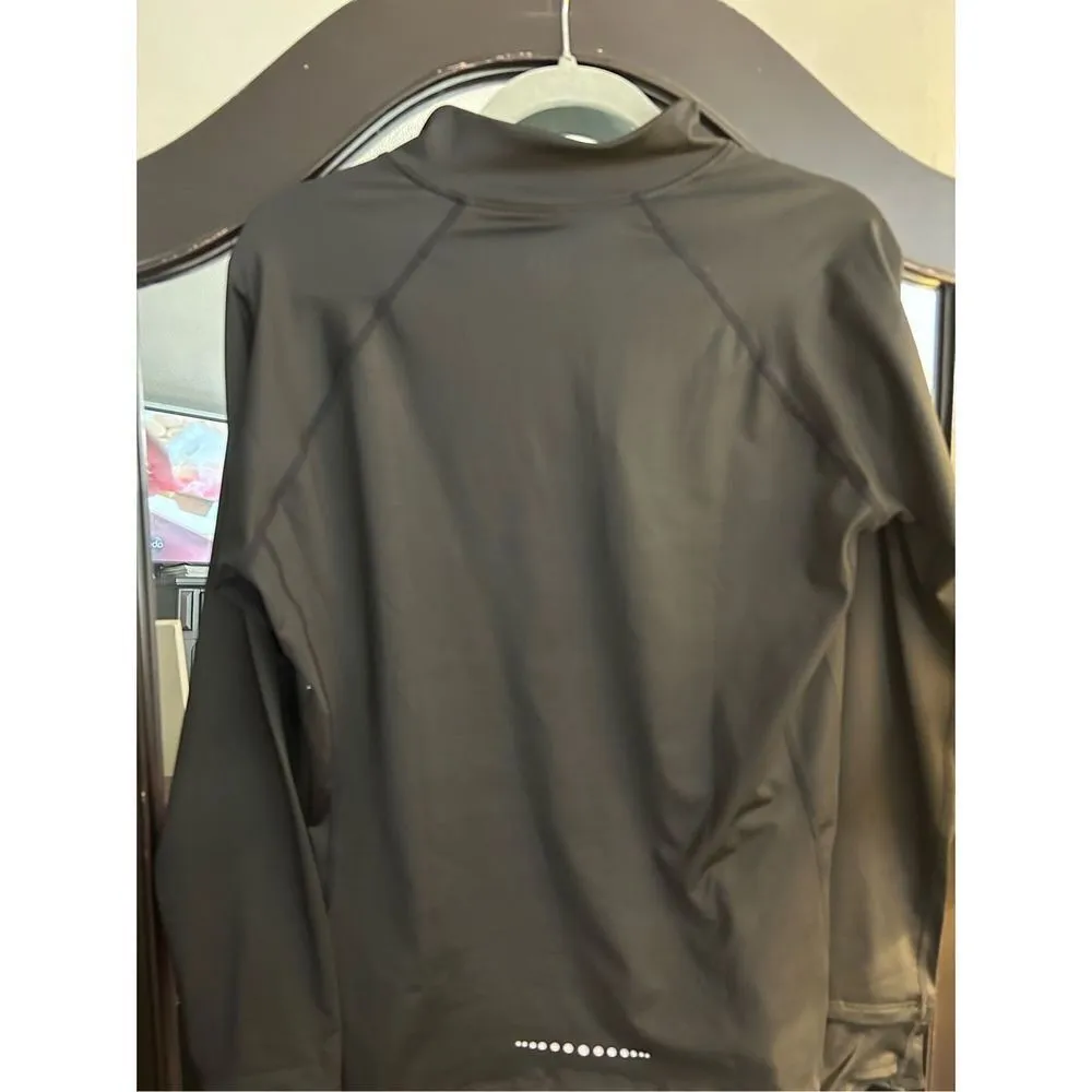 NEW Fitted UPF 50 1/4 Zip Sun Protection Shirt Quick Dry L Black Size L - Image 2