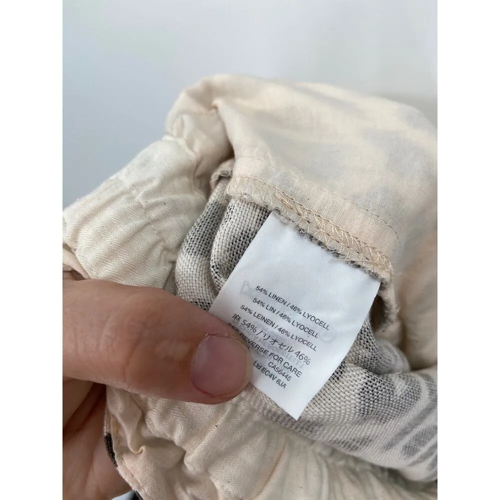 J. Crew Linen Blend Leopard Animal Print Ruffled Paperbag Waist Crop Pants Sz 8 - Image 7