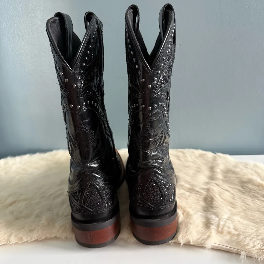 Laredo Women’s Eternity Studded Glitter Square Toe Western Boots - Image 6