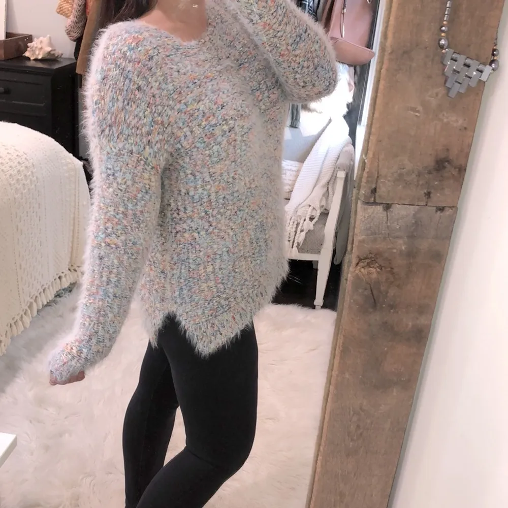 Easel small/medium fuzzy multicolor knit sweater - Image 2