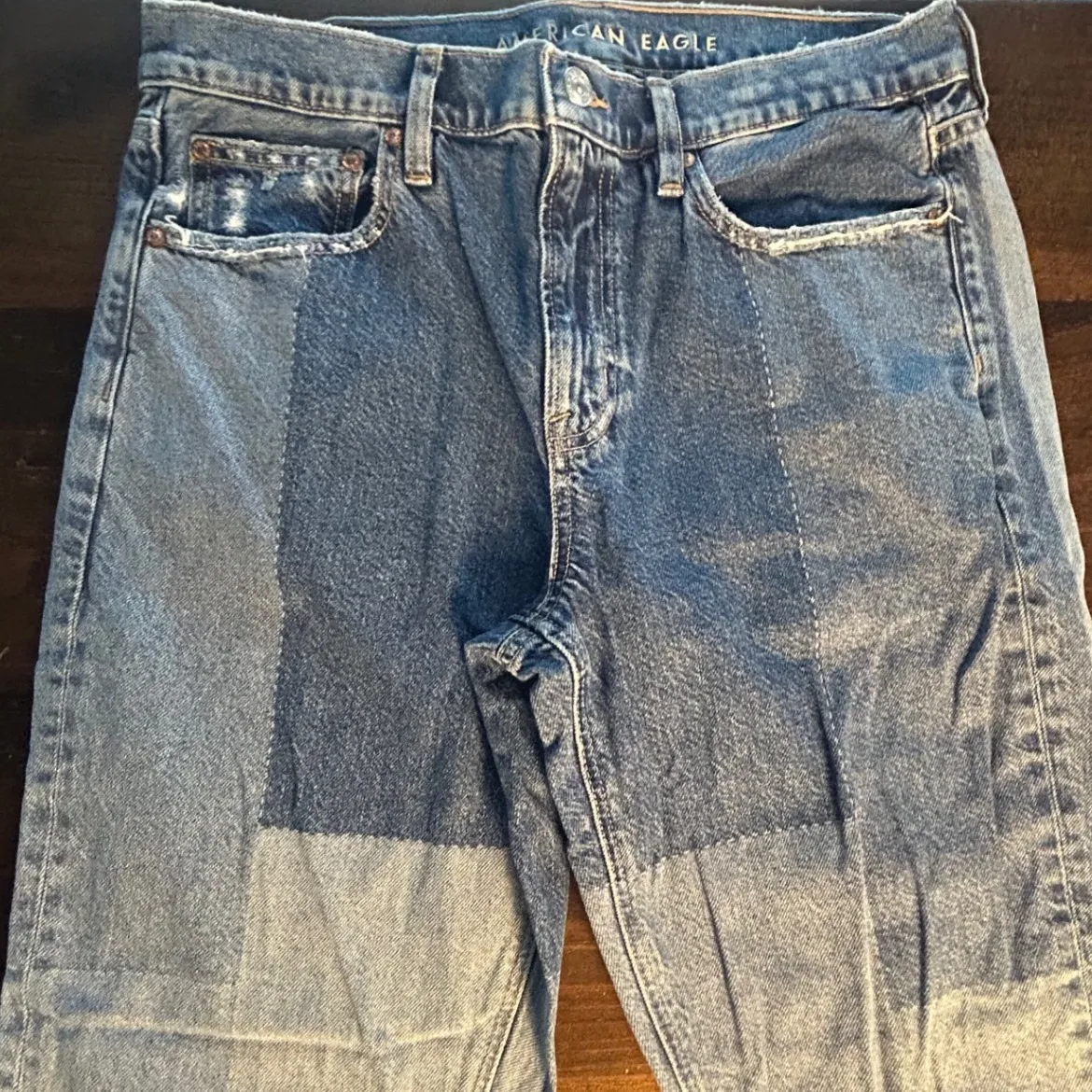 American Eagle Outfitters Womens Patchwork Bootcut Jeans Medium Wash Size 8 - Image 4