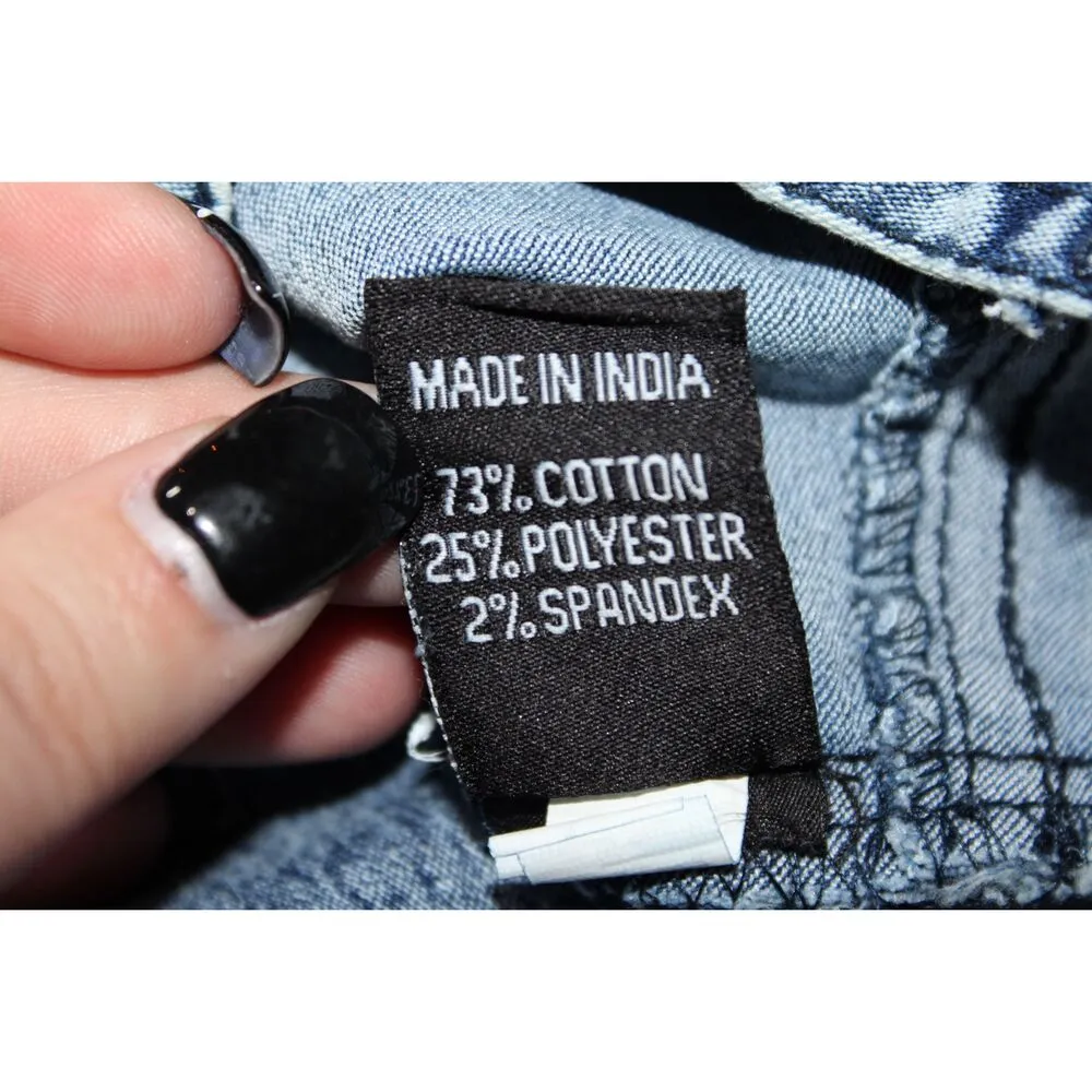 NWT Womens THRILL Jeans Blue Denim Corset Light Wash Belt Crop Top Size Large L - Image 6