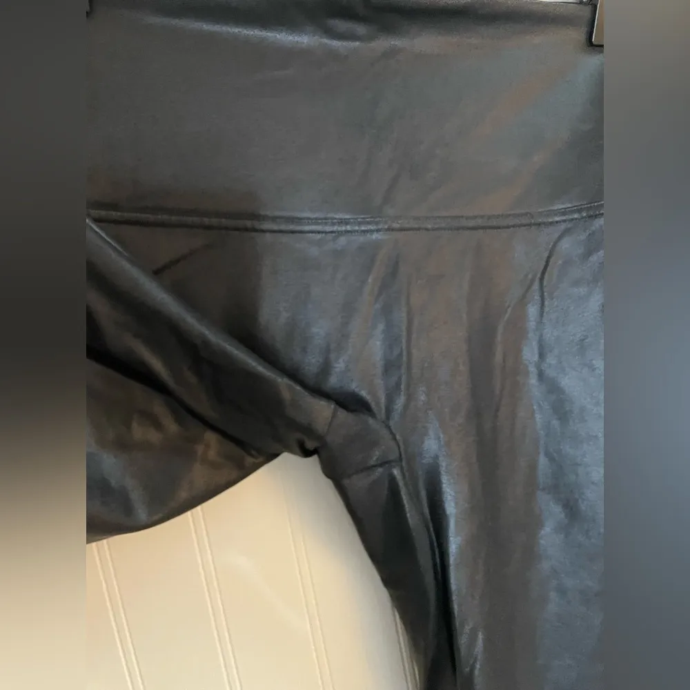 SPANX SPANXshape Faux Leather Vegan Leggings in Black Size LP Large Petite - Image 11