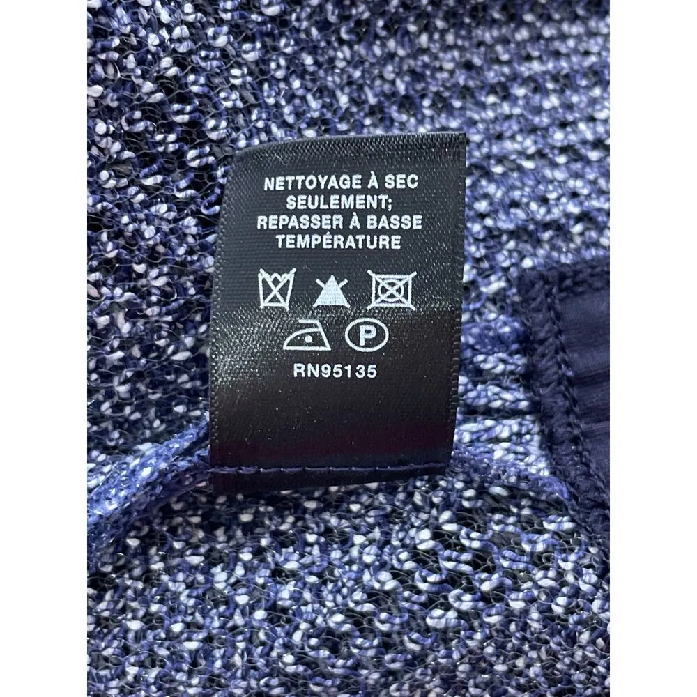 Lafayette 148 Ink Multi Knit Chevron Knit Linen Blend Sweater Top Size XL NEW Size L - Image 8