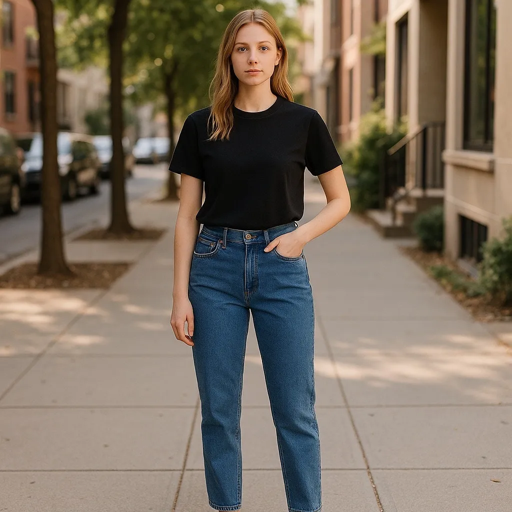 Jordache Womens Jeans Size 7/8 Vintage Blue Denim Tapered‎ Leg 100% Cotton - Image 2