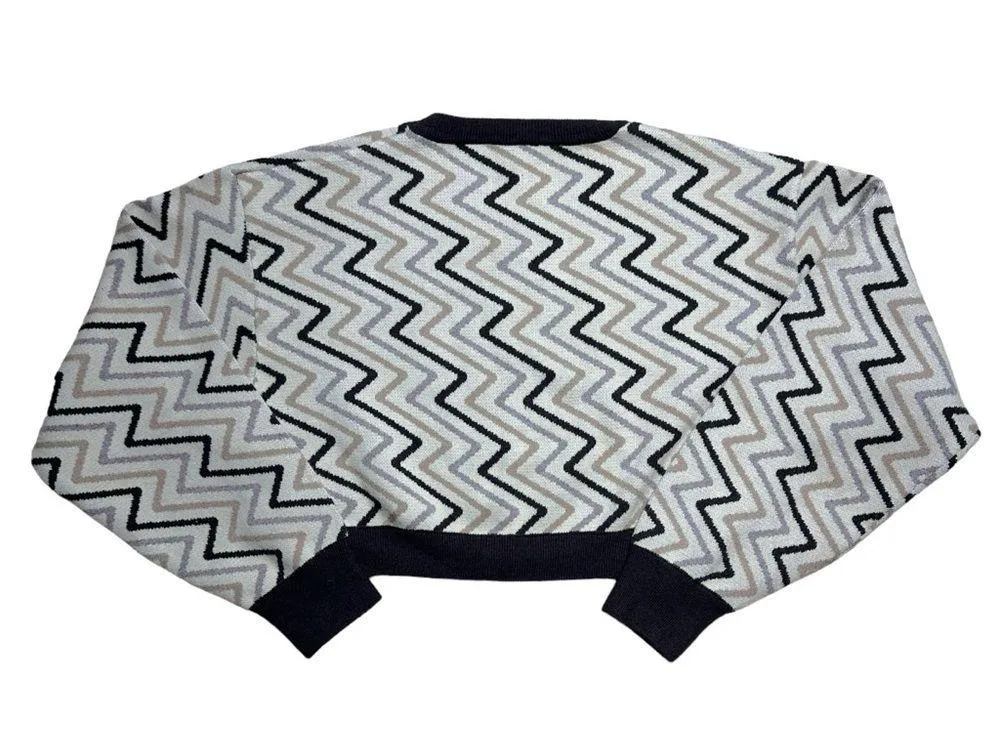 Le Lis Tan & Cocoa Long Sleeve Cropped Sweater Women’s US S - Image 8