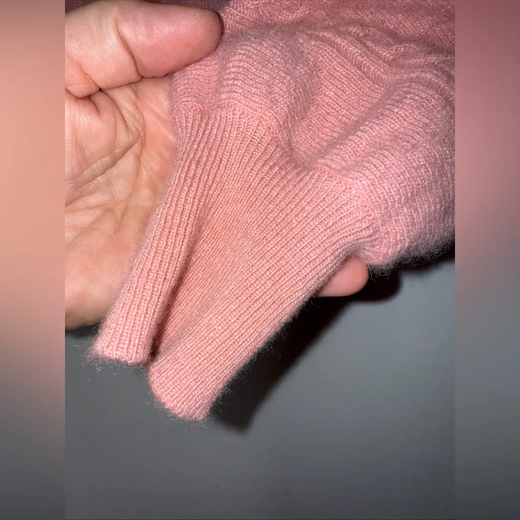 vintage anne klein Pink Cable knit Cashmere‎ Sweater Size Small - Image 4