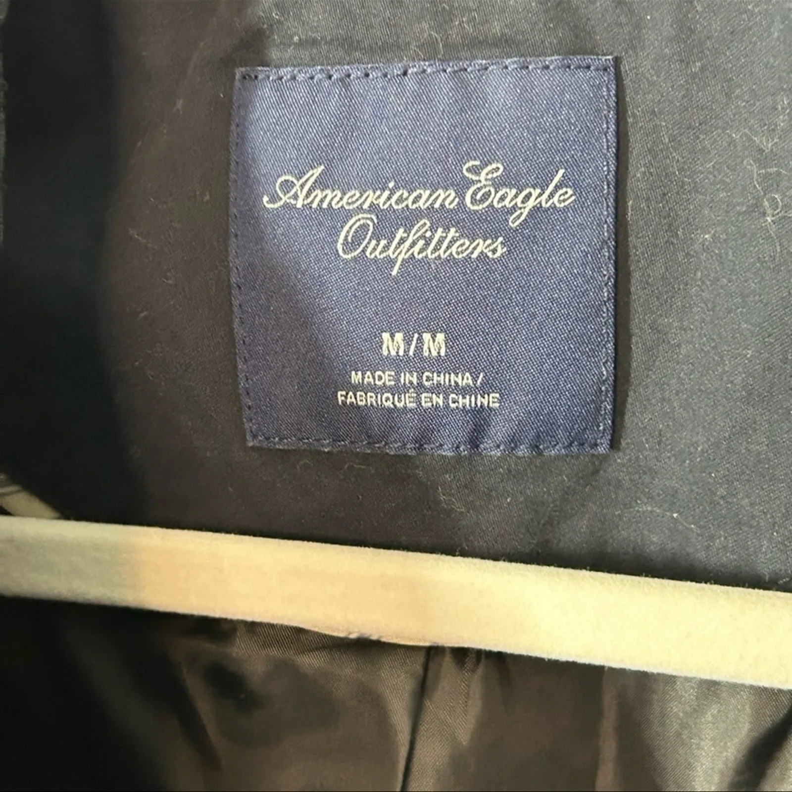 American Eagle Navy Blue Tuxedo Blazer Jacket M — Single Button, Black Trim - Image 6