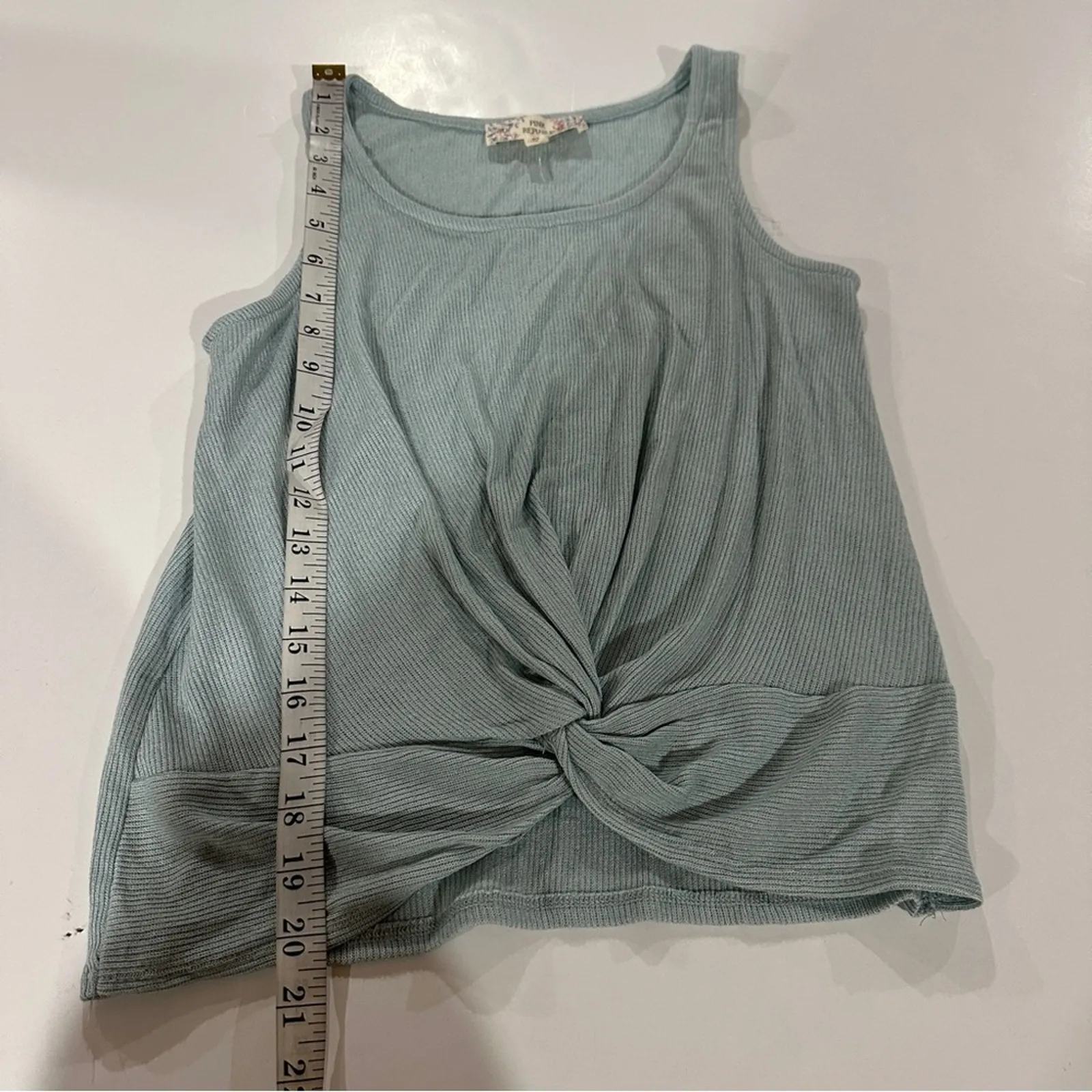 Pink Republic Light Blue Raindrop‎ Ribbed Tie Sleeveless Tank Top Size XS - Image 7